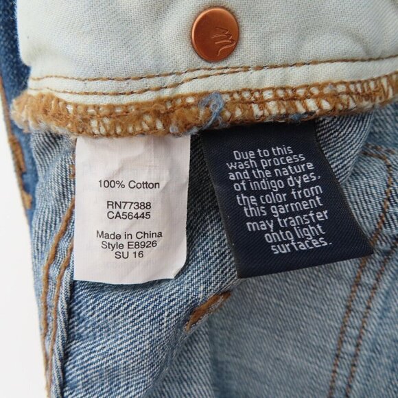 Madewell Womens 24 Blue Denim Shorts Distressed Raw Hem Copper Button Studs Jean - Picture 5 of 8